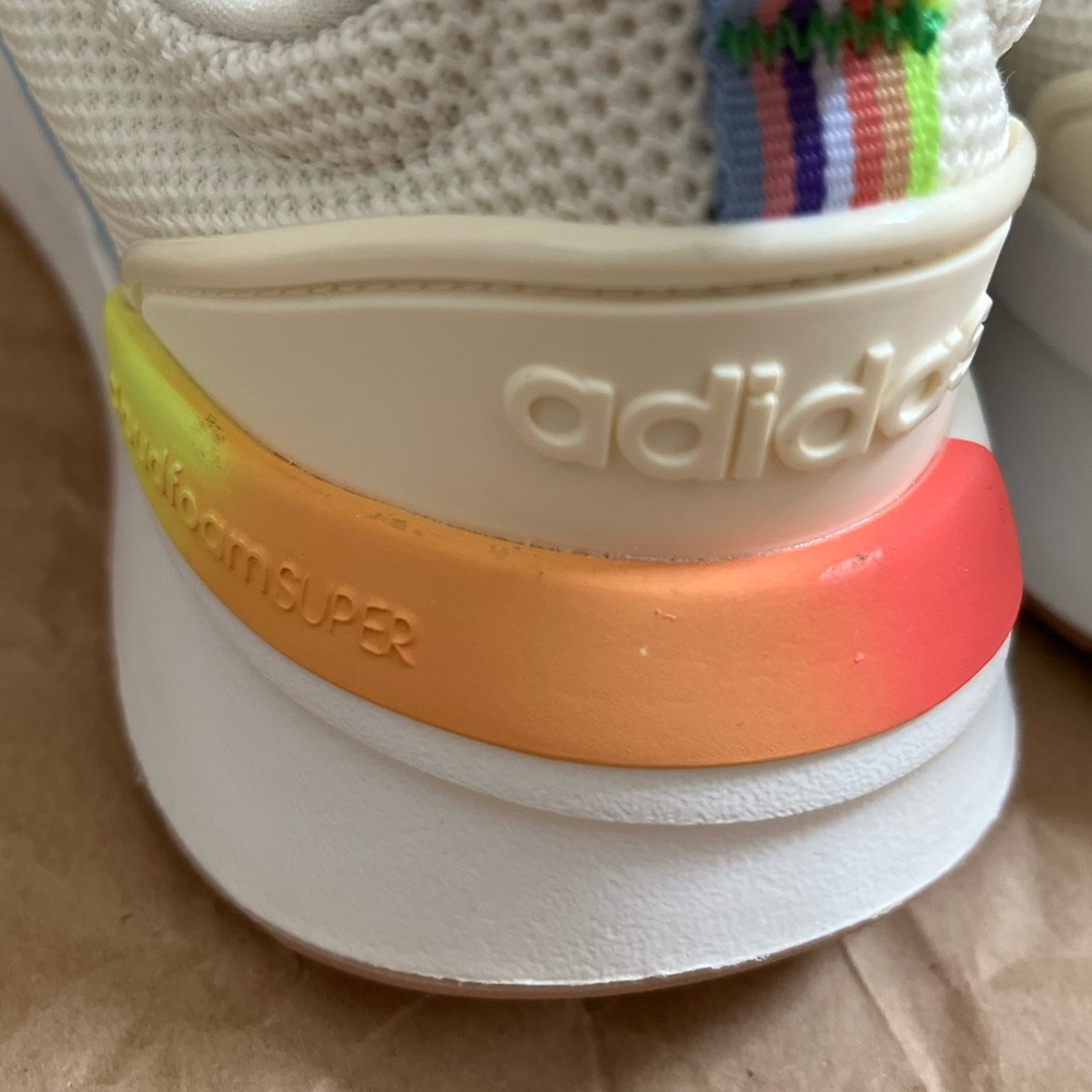 Adidas Womens Racer TR21 Off-White/Multicolor Size 7 Running Shoes - Picture 12 of 13